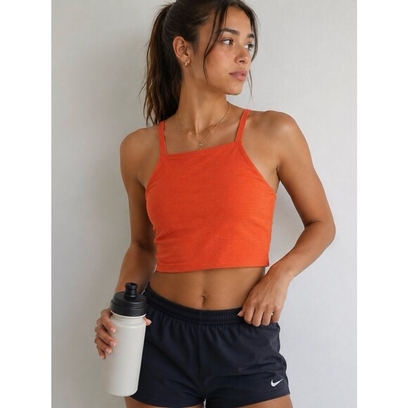 Free People Tops - Free People Movement Orange Cropped Cami Tank Top Athletic Athleisure Workout
